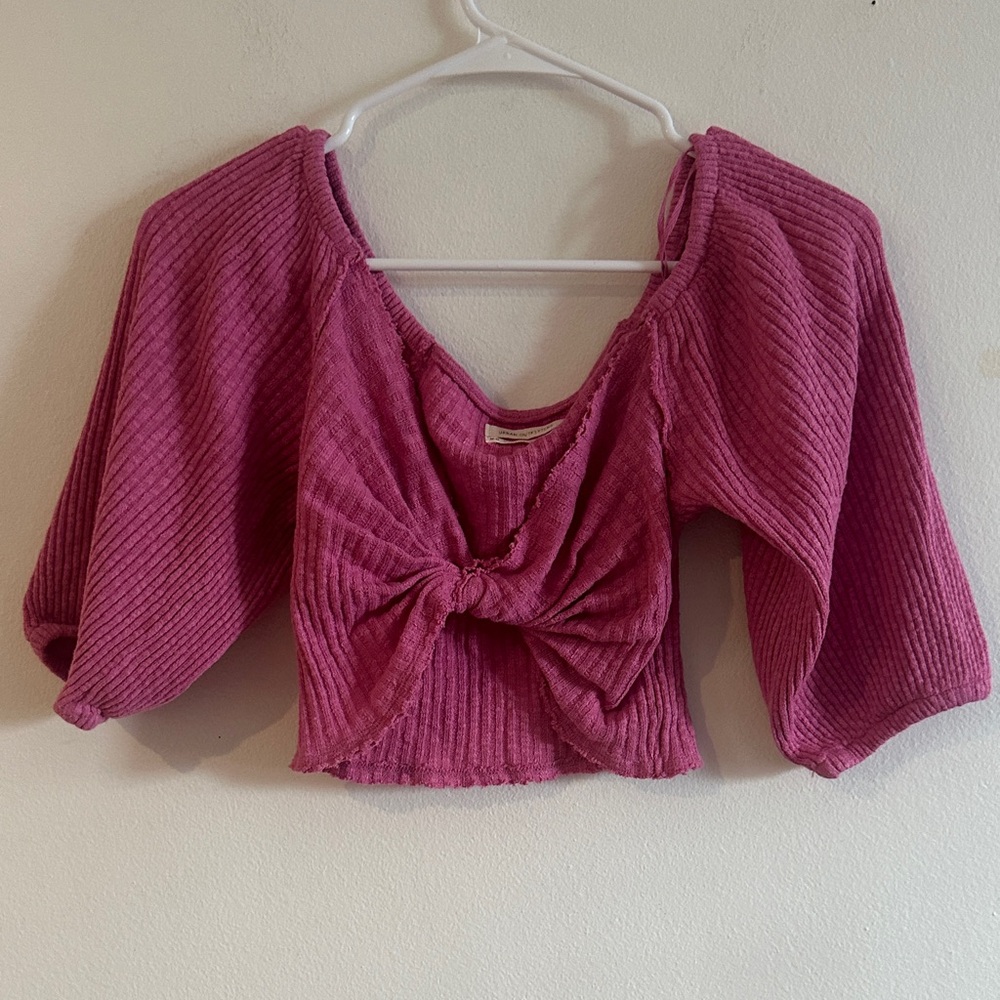 Urban Outfitters Magenta Ribbed Crop Top - Preloved